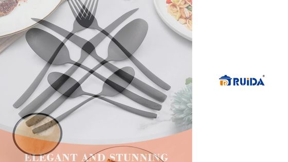 Catering Party Colored Flatware Elegant Cutipol PLA Knife Fork Spoon Set Restaurant Stainless Steel 