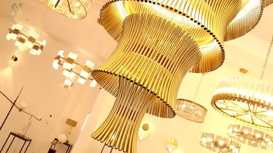 Good quality indoor hotel lobby villa decoration lighting custom large project ledchandelier PMU8785