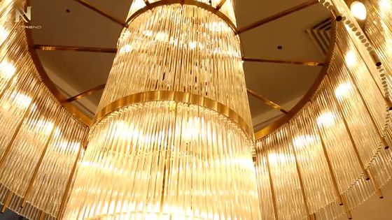 Modern style indoor decoration villa hotel lobby clear glass led chandelier pendant light  DMU8782