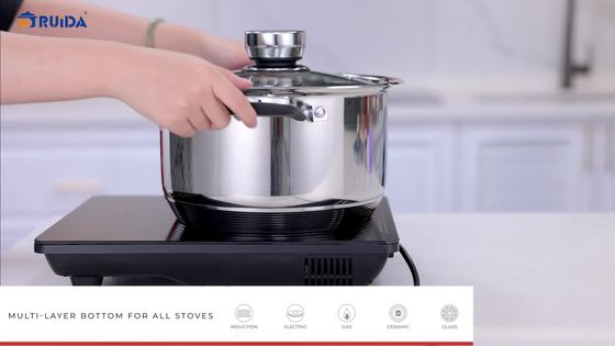 16/18PCS High Quality Kitchen Wide Edge Cooking Pot Soup Stock Pots Cookware Casserole Pot