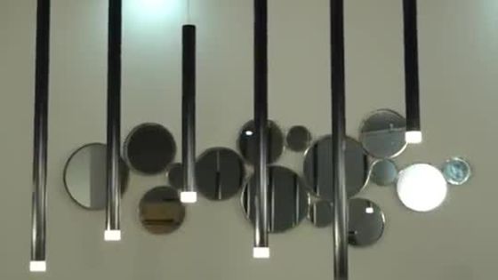 High quality indoor decoration fixtures art black round bar led chandelier PJ00402