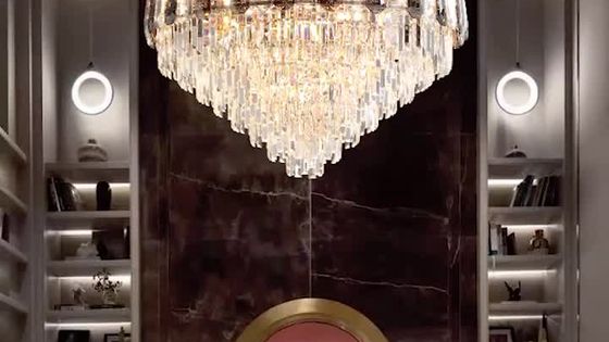 Light luxury postmodern simple hardware living room dining room villa Crystal Chandelier D1531