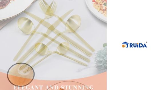 Stainless Steel Gold Flatware Stunning Polished Finish for Cutlery Set